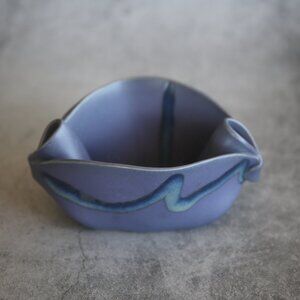 Hilborn Pottery Pinch Pot Periwinkle Signed Artisan Piece